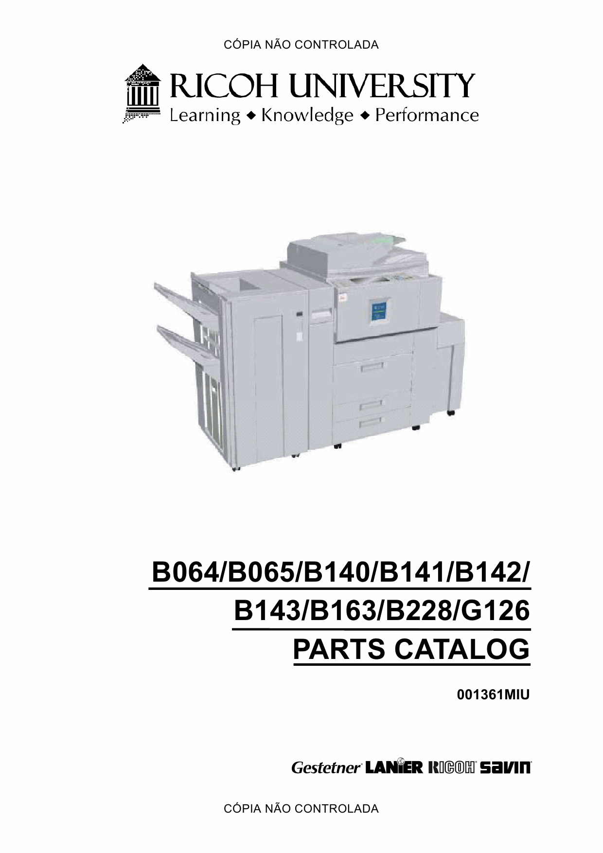 RICOH Aficio AP-900 G126 Parts Catalog-1